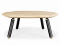 Modern houten salontafel met zwarte poten