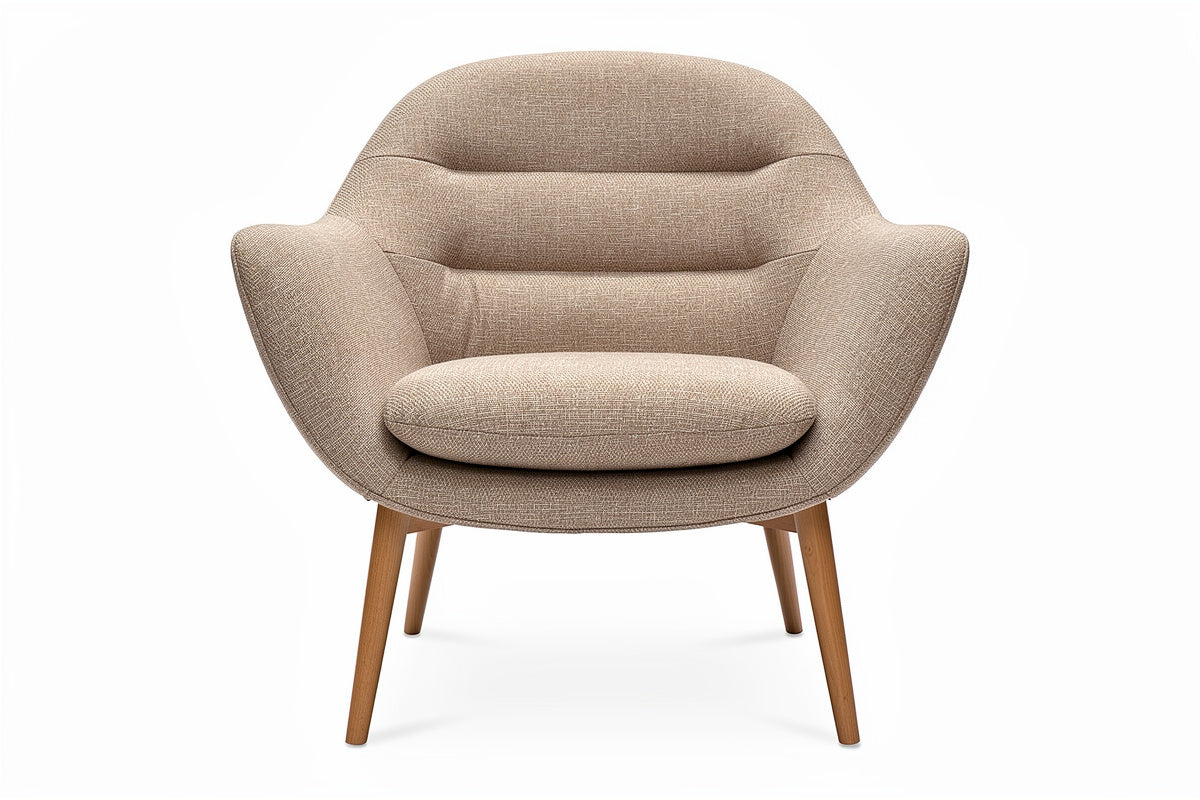 Moderne design fauteuil met houten poten