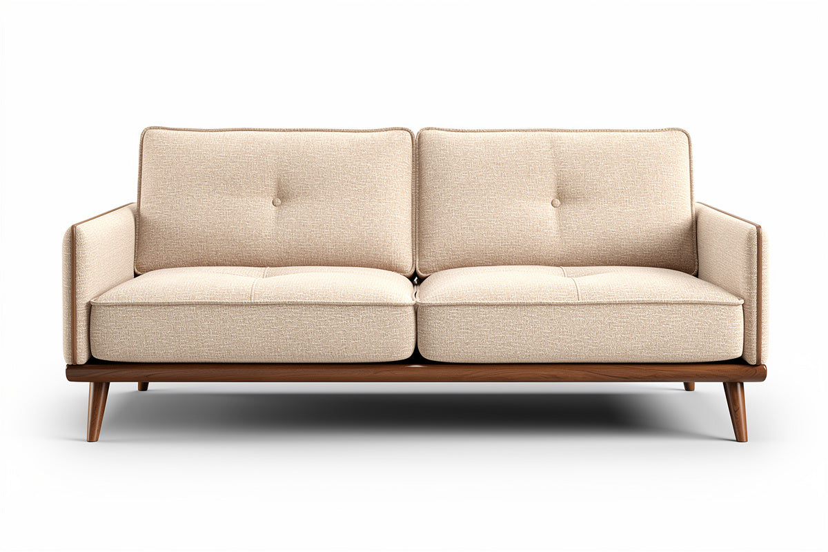 Strak Design Sofa met Houten Poten en Stofbekleding