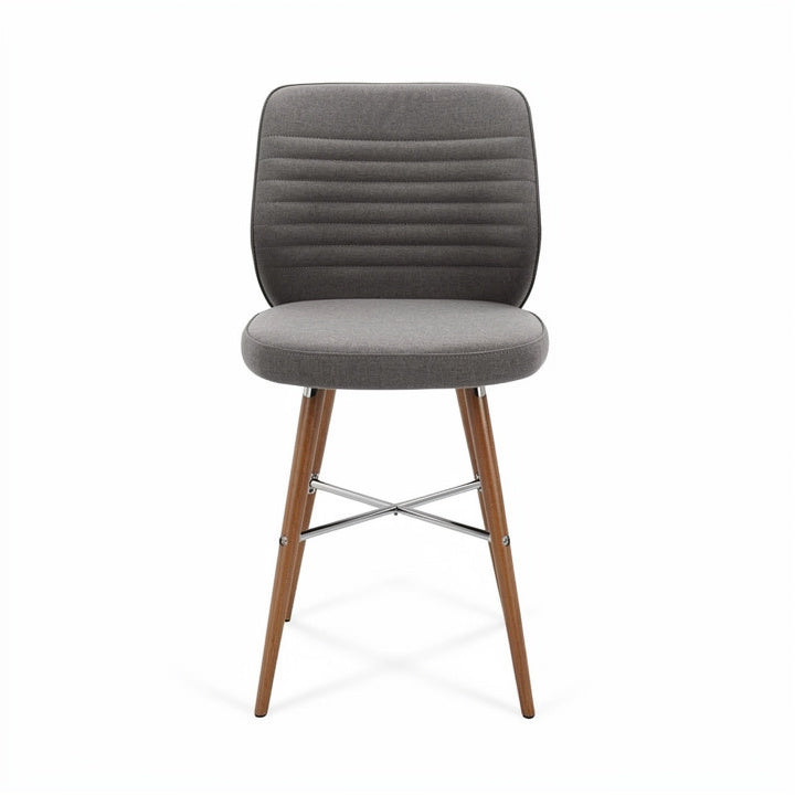 Moderne Grijze Stoel met Houten Poten