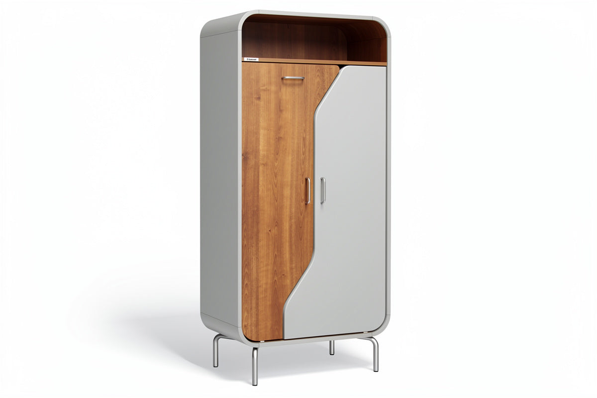 Moderne kast met hout en metaalafwerking